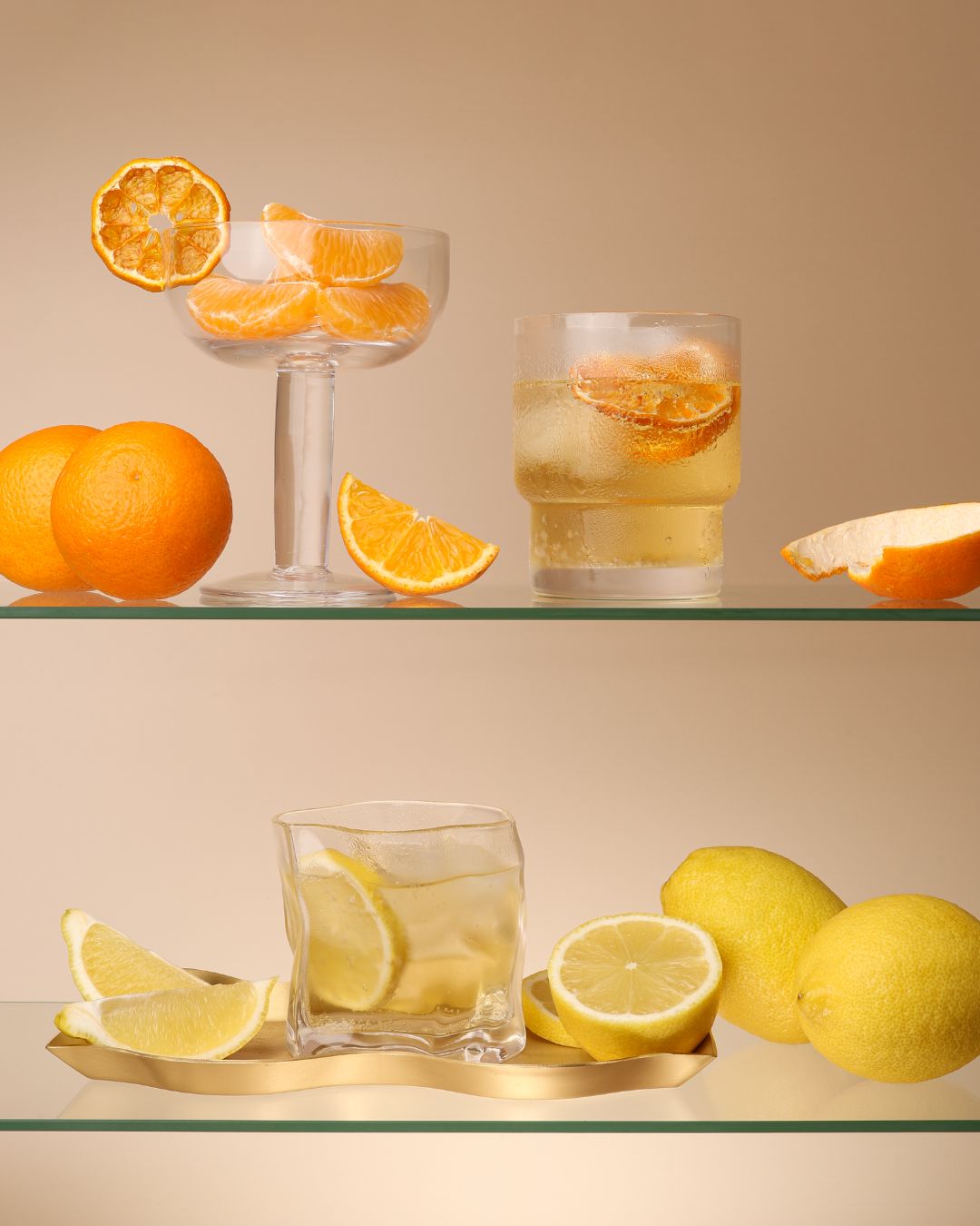 polka non alcoholic spritz in glasses lifestyle shot 