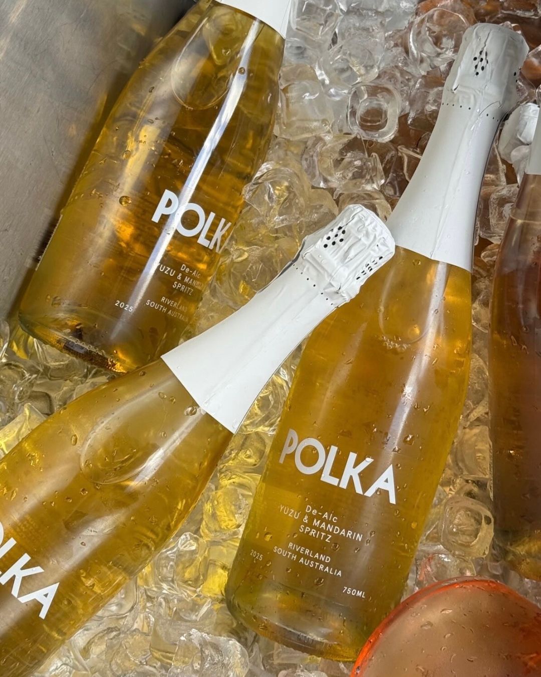 polka non alcoholic yuzu mandarin spritz on ice for baby shower event