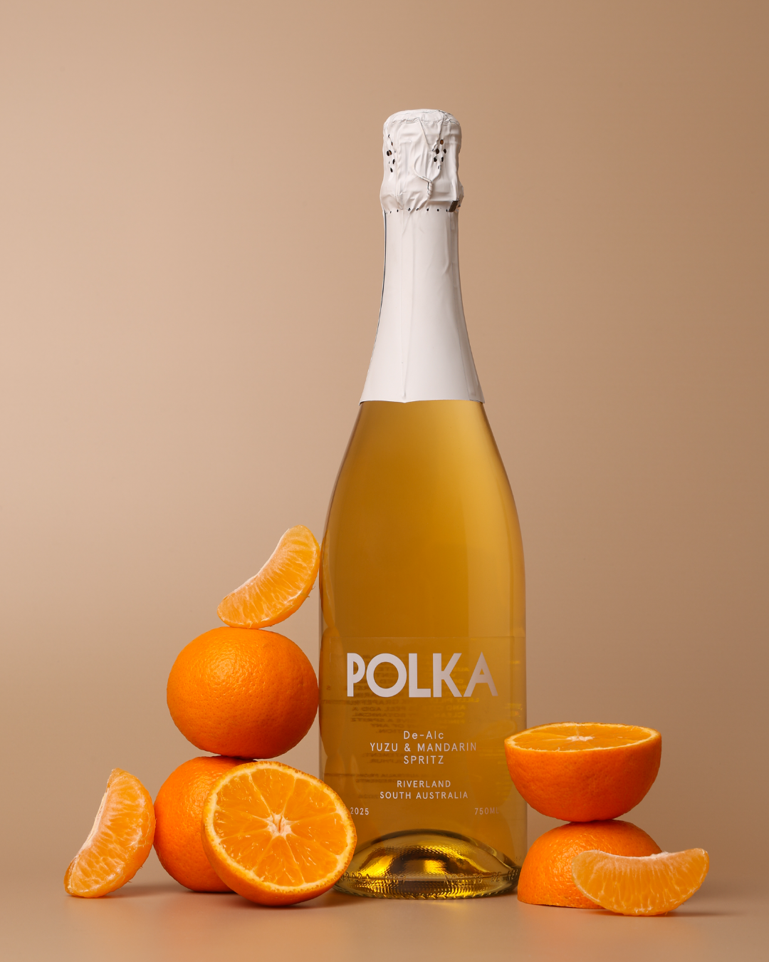 Polka De-Alc Yuzu & Mandarin Spritz, non-alcoholic citrus spritz bottle