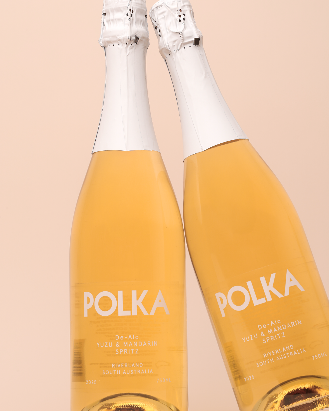 Polka De-Alc Yuzu & Mandarin Spritz, non-alcoholic mandarin spritz made in Adelaide