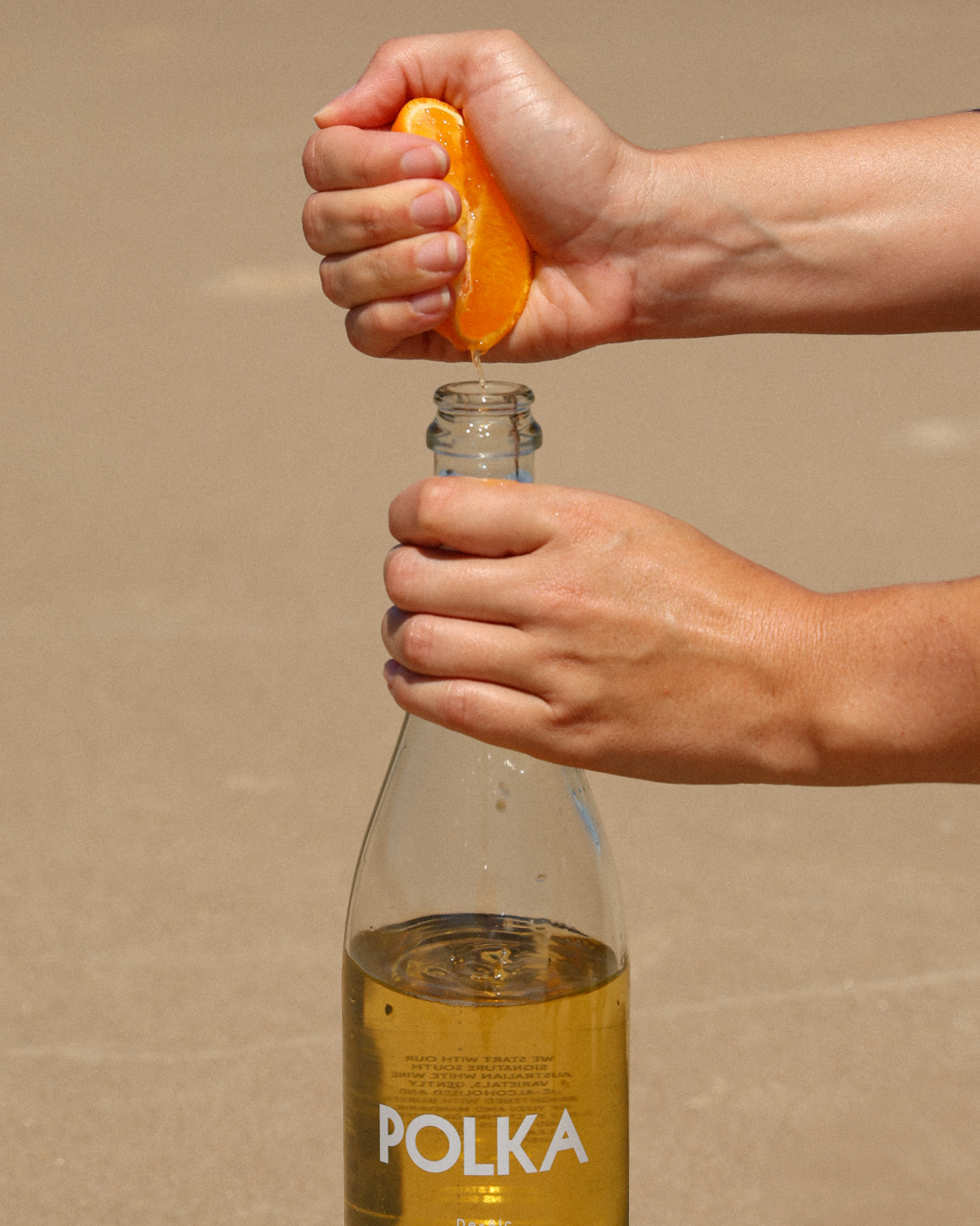 Polka De-Alc Yuzu & Mandarin Spritz, zero-alcohol spritz served chilled
