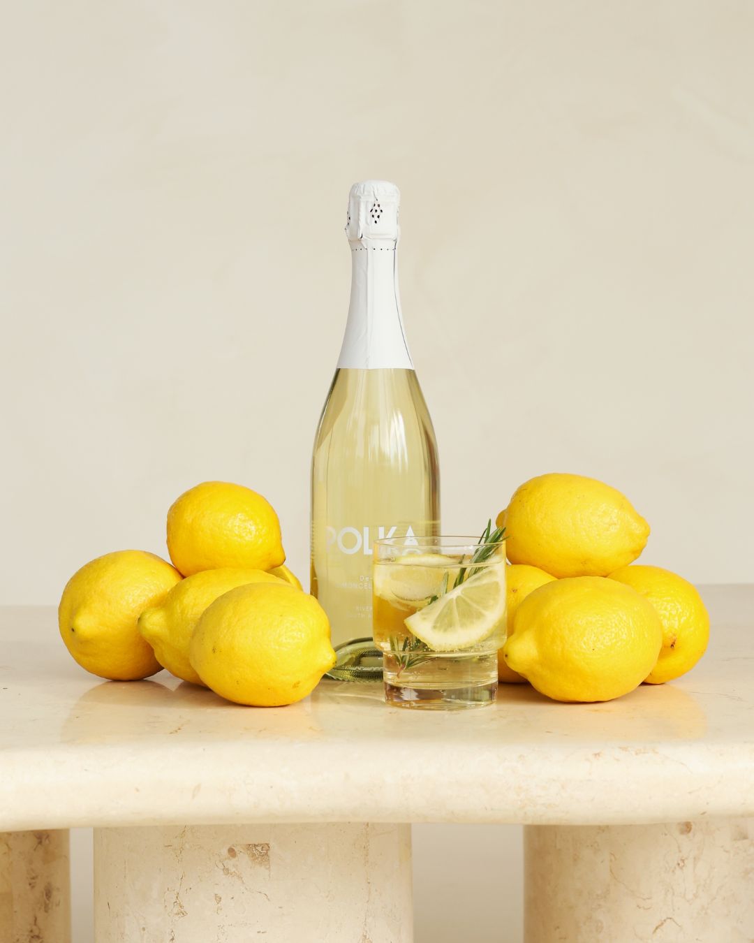 Bottle of Polka De-Alc Limoncello Spritz, ready-to-pour non-alcoholic aperitivo